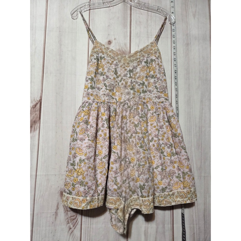 Floral Print Romper Ladies Medium Cami Strap Lined Summer Casual Cute Pockets